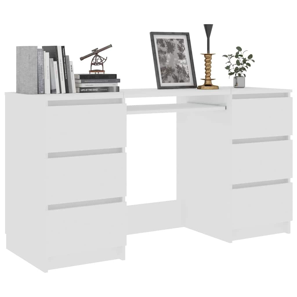vidaXL Schrijftafel Wit 140cm - 35% Korting! Zo Goed Als Nieuw