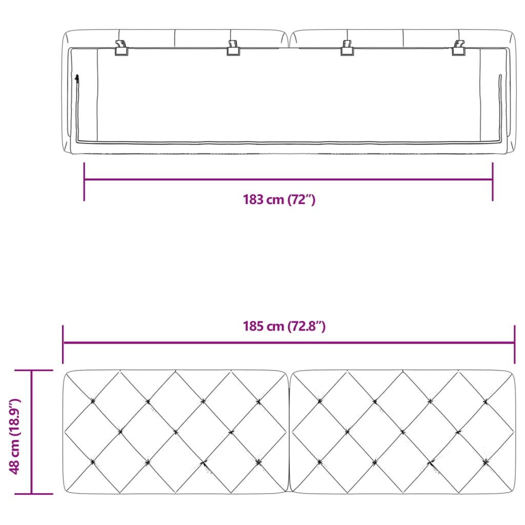 vidaXL Hoofdbordkussen 180cm Lichtgrijs - 35% Korting!