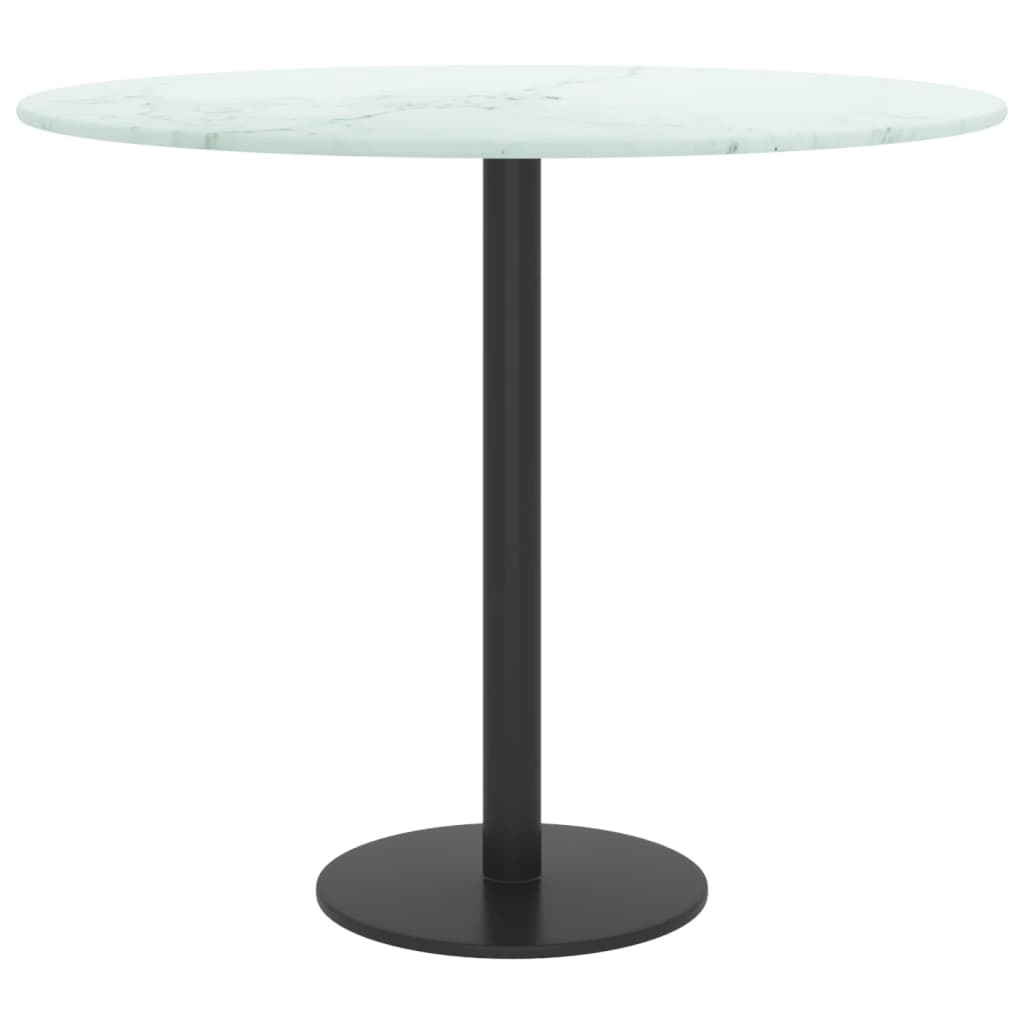 VidaXL Tafelblad Glas Ø50cm Marmer Wit -42%! Nergens Goedkoper