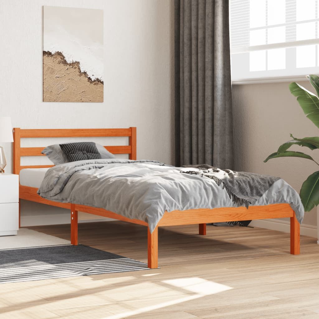 Grenen Bedframe 90x190 Wasbruin - 57% Korting!