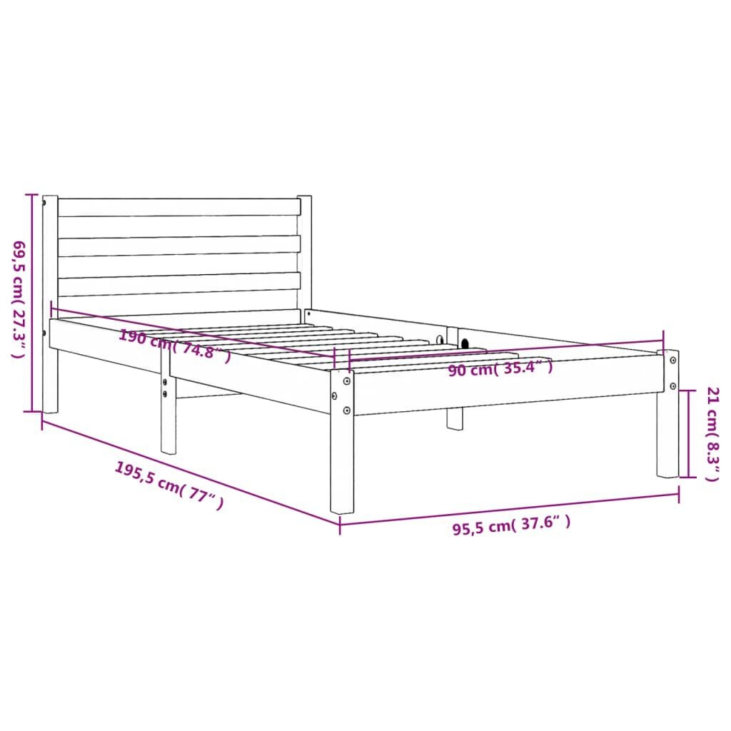 Grenen Bedframe 90x190 Wasbruin - 57% Korting!