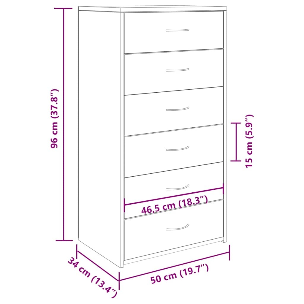 Dressoir Artisan Eiken 50x34x96cm - 47% Korting!