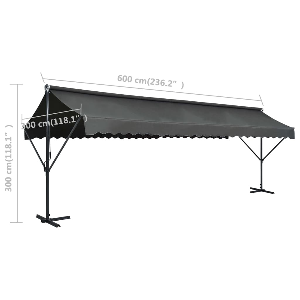 VidaXL Luifel 600x300 cm Antraciet - 35% Korting!
