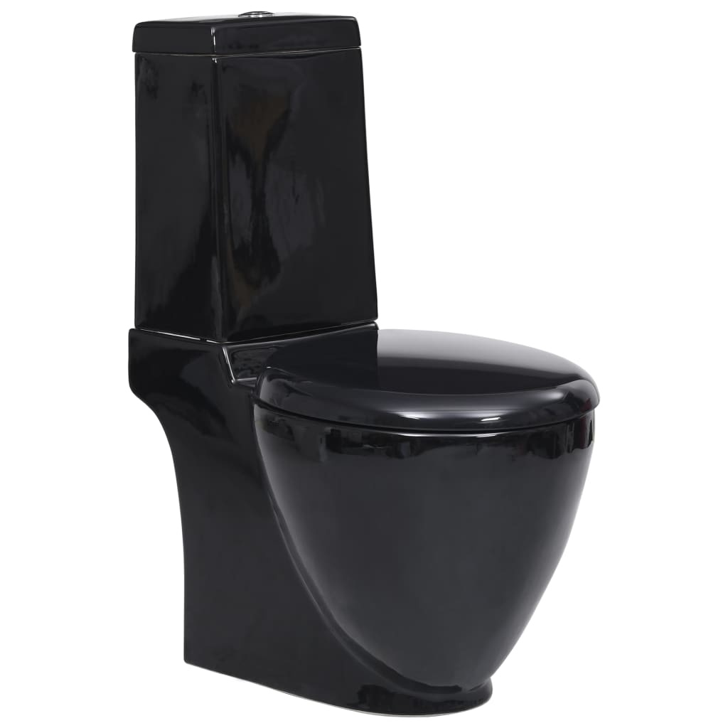 Zwarte Keramische Toilet - Achterafvoer - 35% Korting!