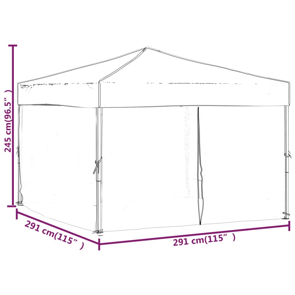 Partytent Inklapbaar 3x3m Zwart - 45% Korting!