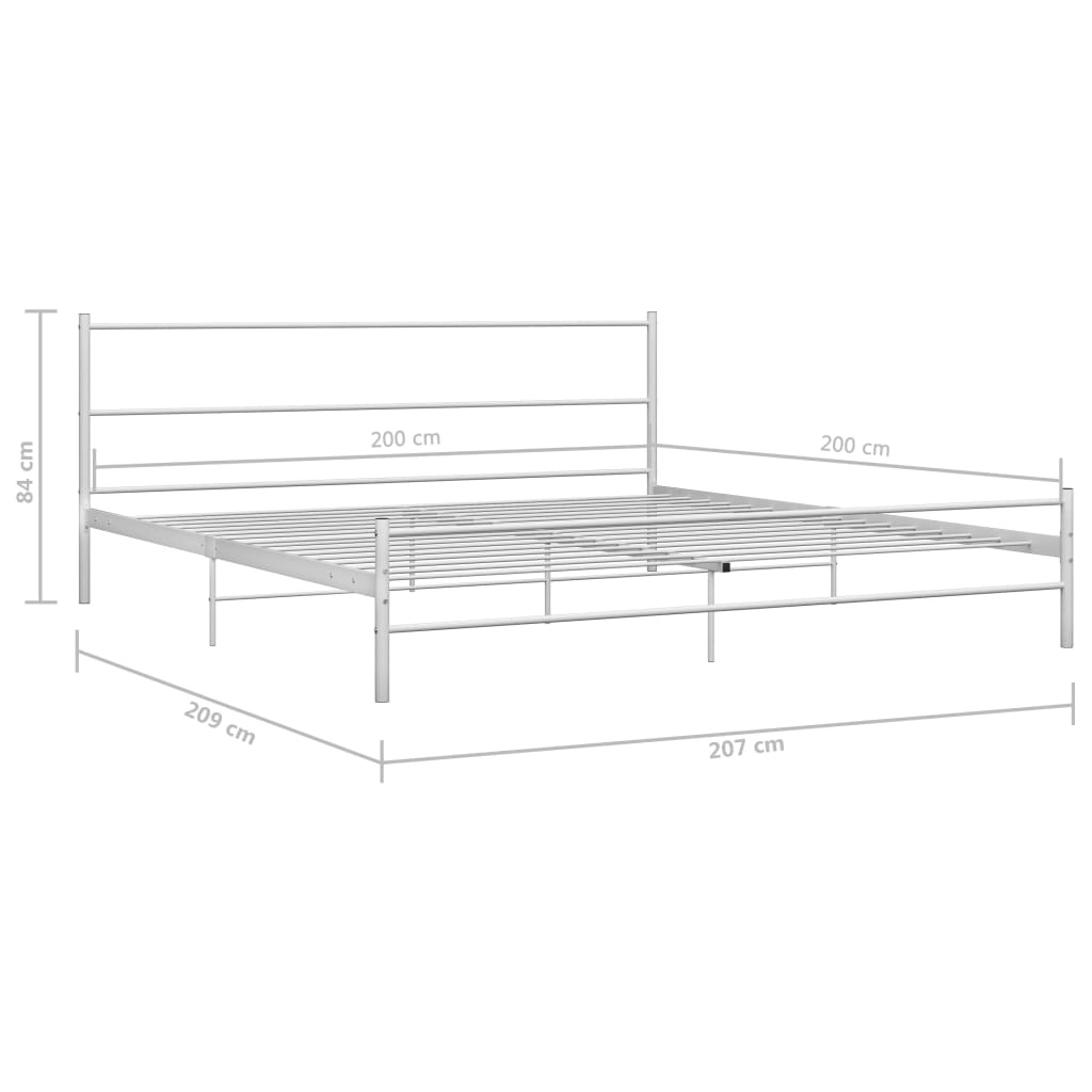 vidaXL Bedframe 200x200 Wit Metaal - 35% Korting!