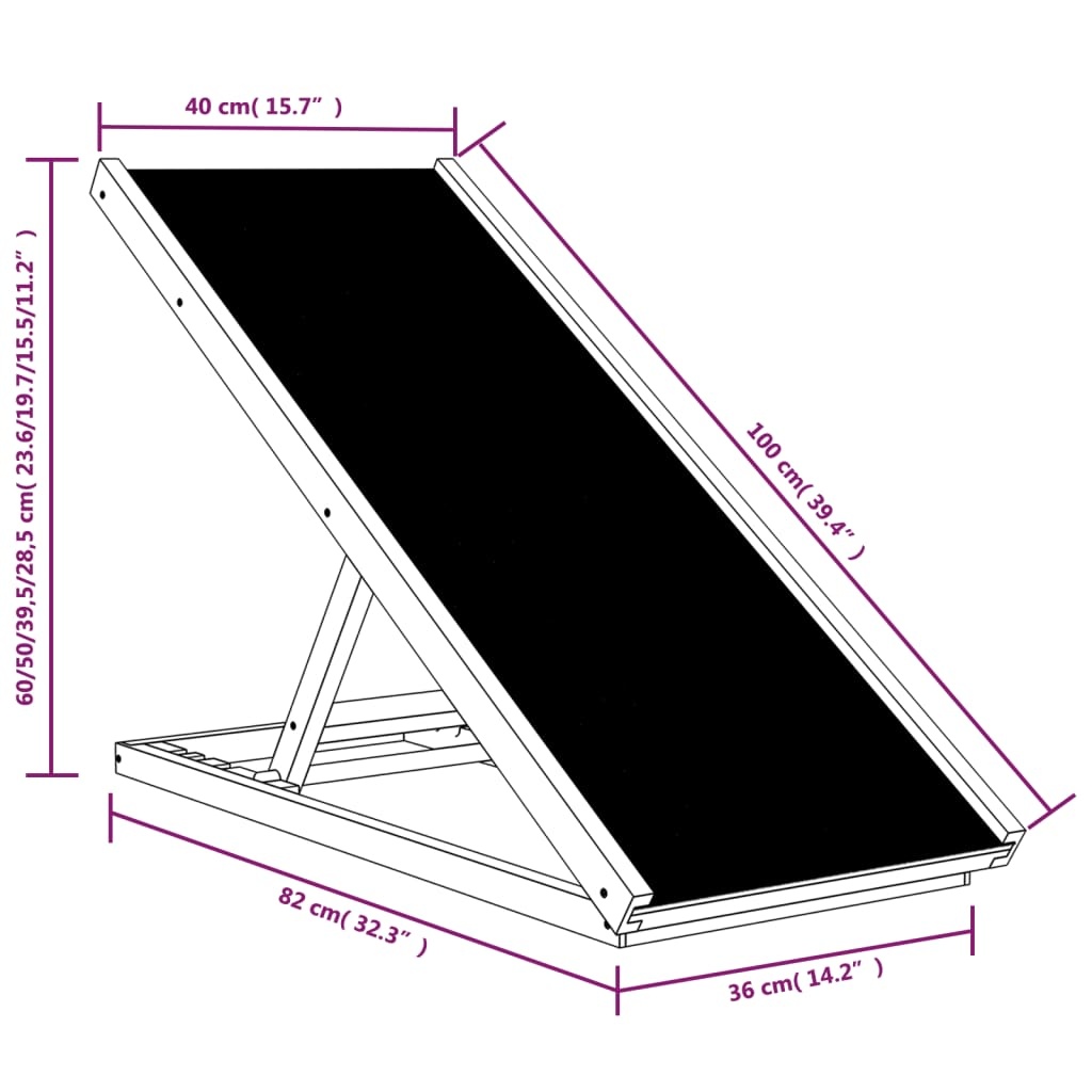 VidaXL Hondenloopplank Grijs 100cm -35%! (Lichte Schade)