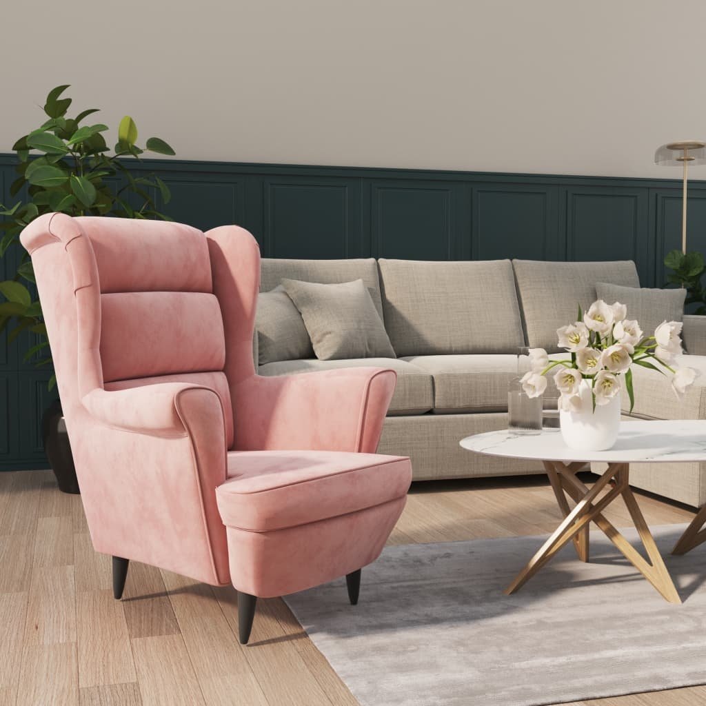 VidaXL Fauteuil Fluweel Roze - 35% Korting! Zo Goed Als Nieuw