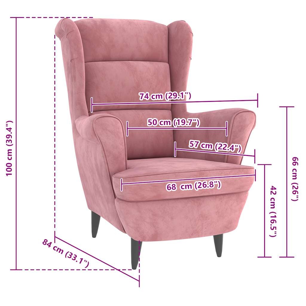 VidaXL Fauteuil Fluweel Roze - 35% Korting! Zo Goed Als Nieuw
