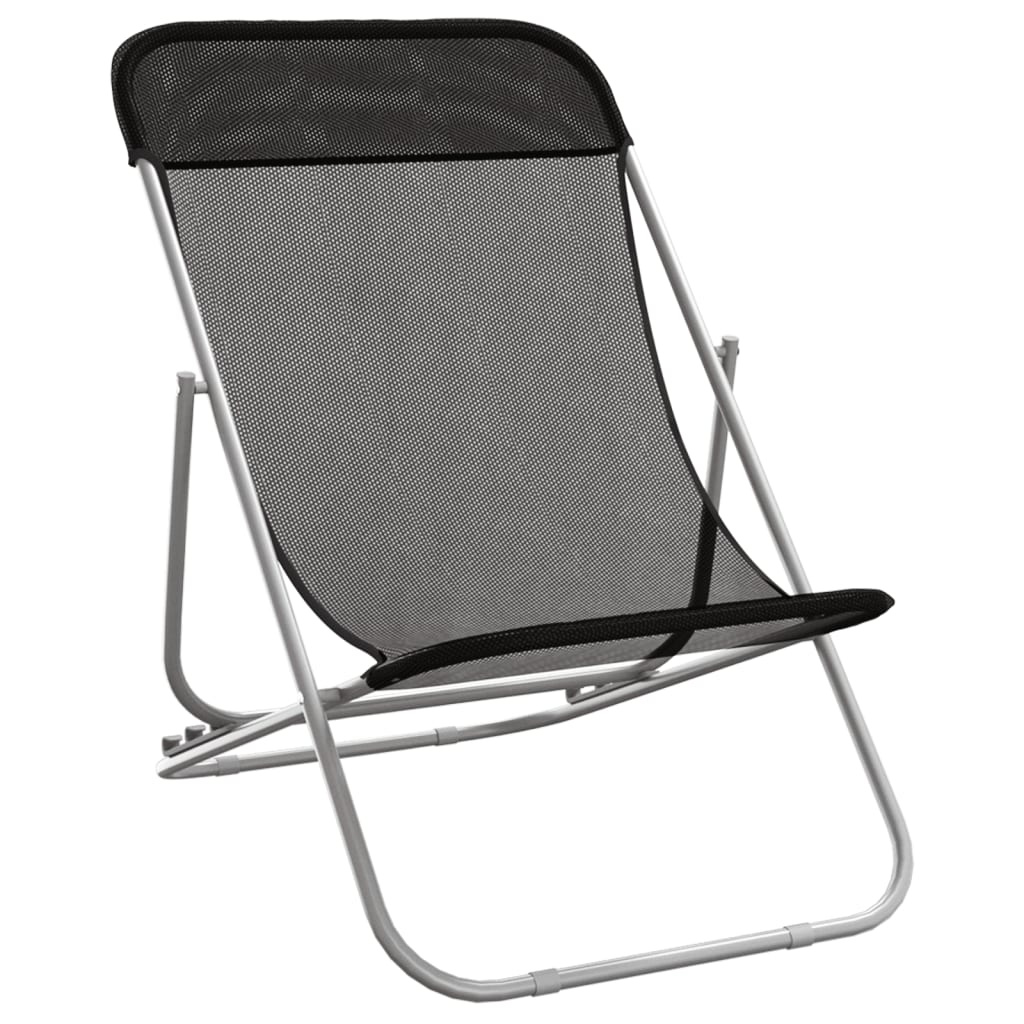 vidaXL Strandstoelen (2x) Zwart - 35% Korting! (Beschadigd)