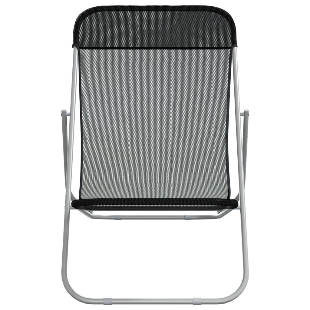 vidaXL Strandstoelen (2x) Zwart - 35% Korting! (Beschadigd)