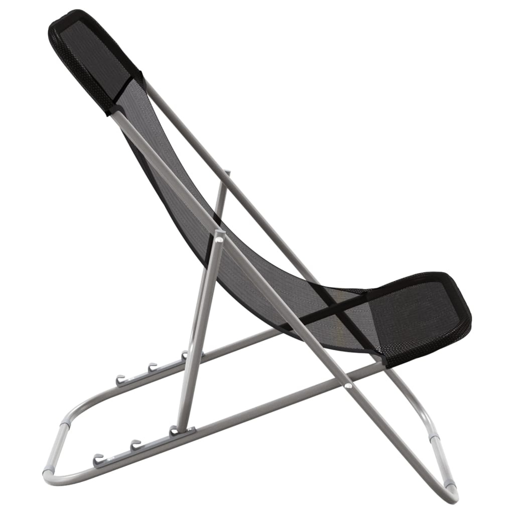 vidaXL Strandstoelen (2x) Zwart - 35% Korting! (Beschadigd)