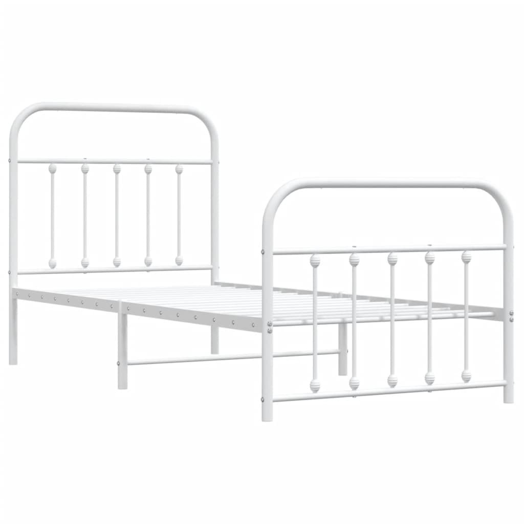 vidaXL Bedframe 90x190 cm Wit Metaal -35%