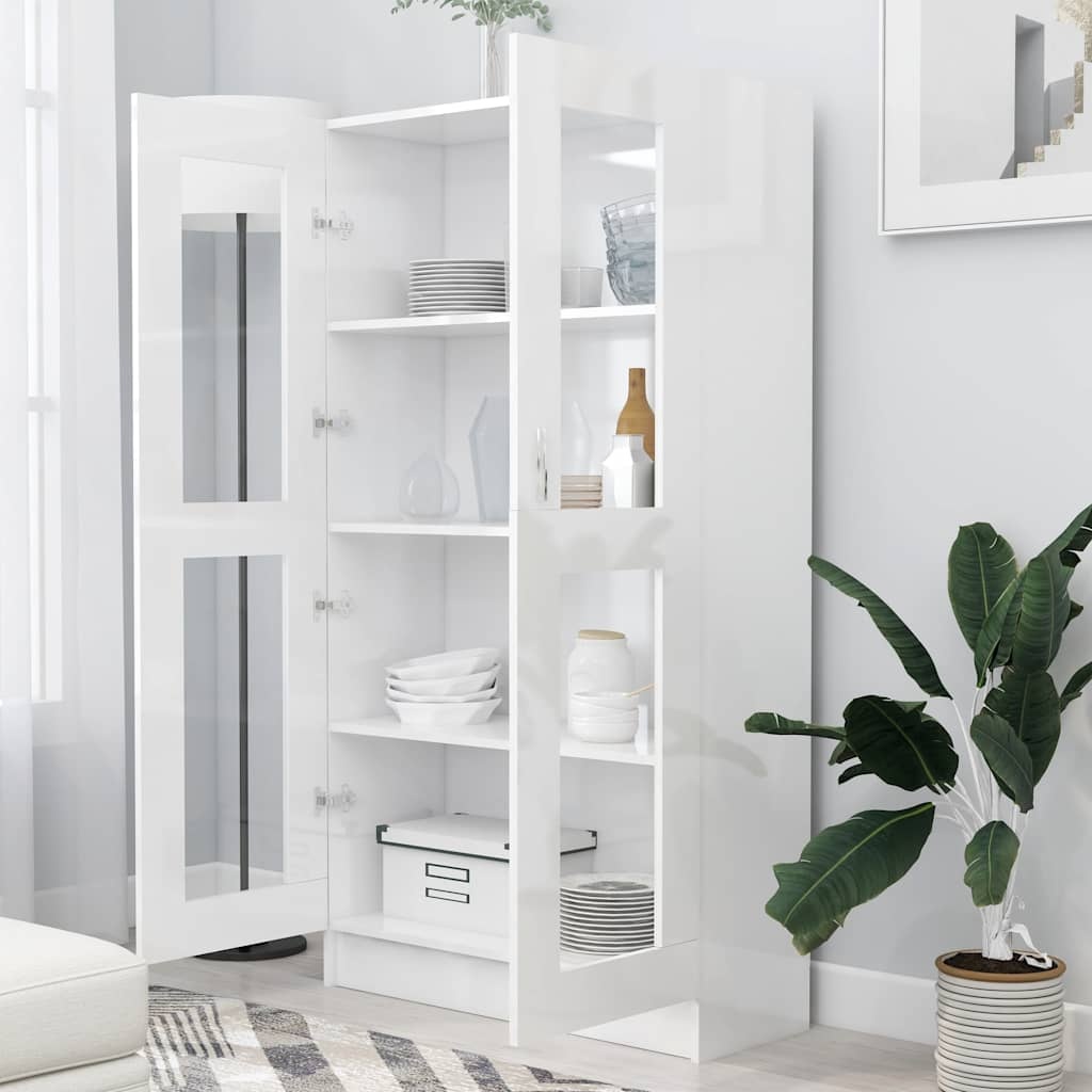 vidaXL Vitrinekast Hoogglans Wit - 35% Korting!