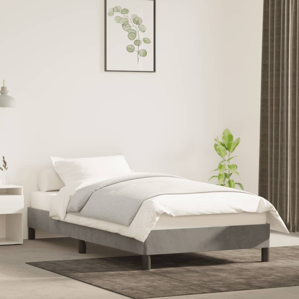 vidaXL Bedframe 90x190 Lichtgrijs Fluwelen -35%! Retourdeal