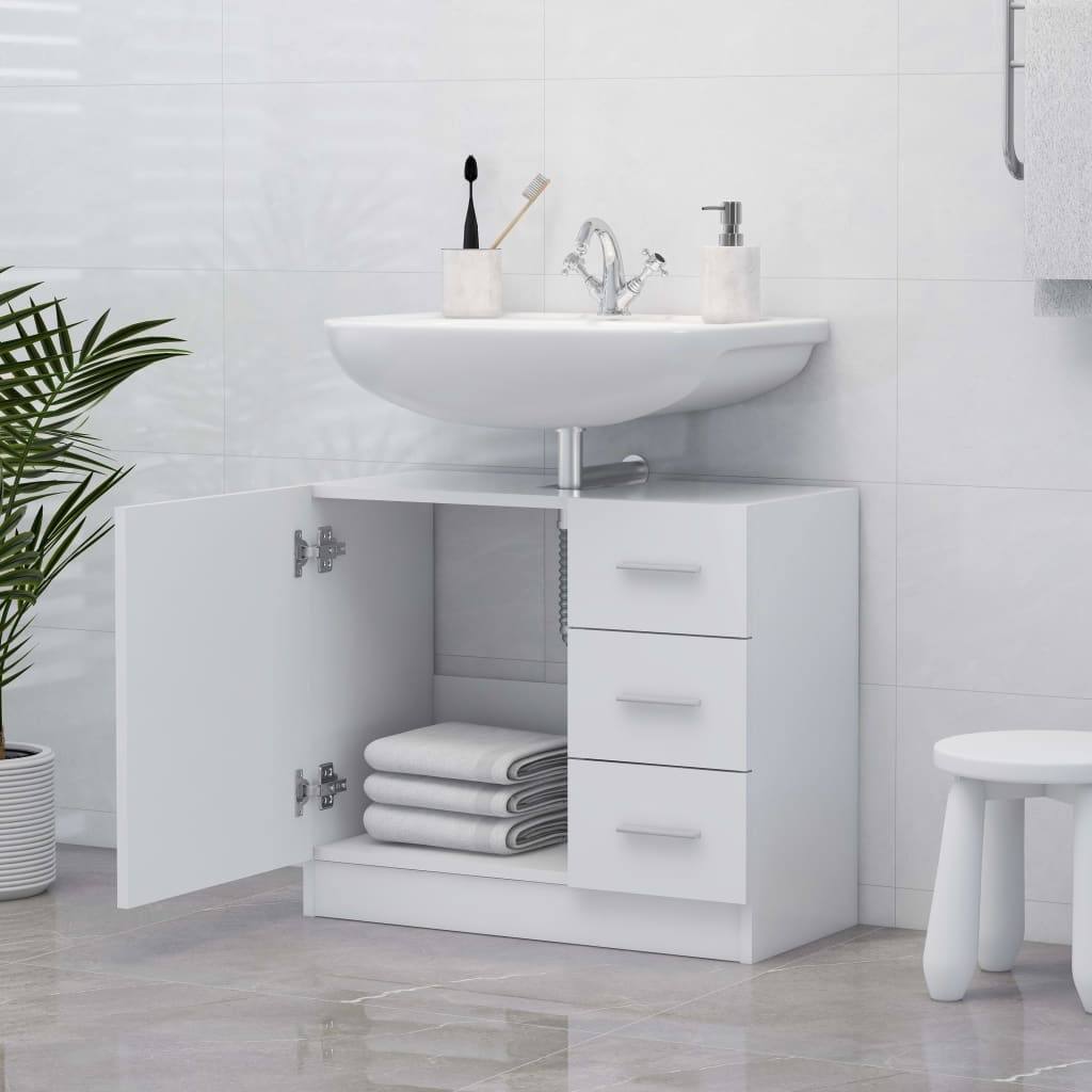 vidaXL Wastafelkast Wit 63cm - 35% Korting!