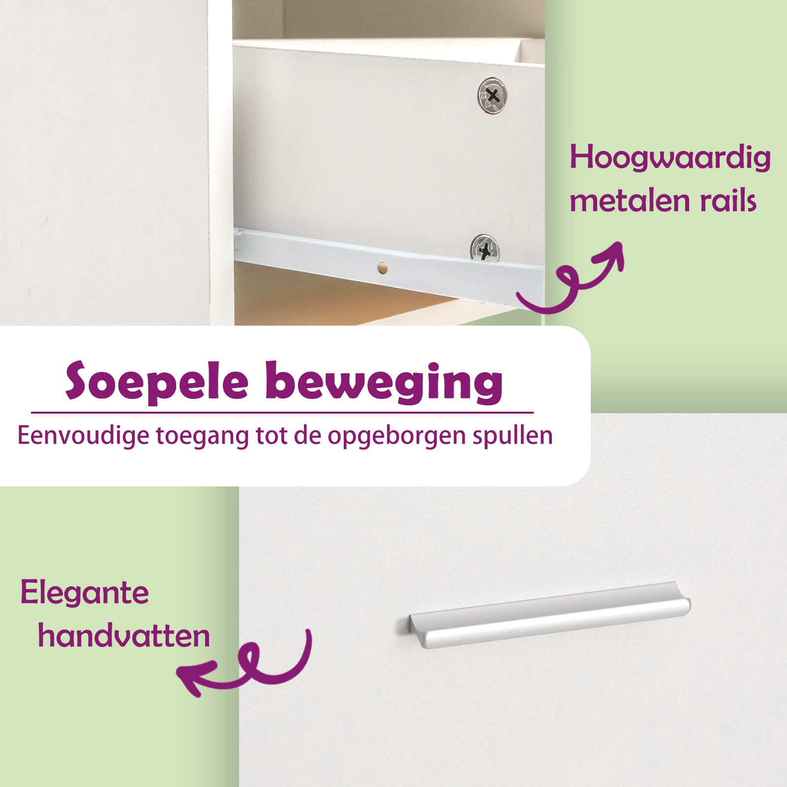 vidaXL Wastafelkast Wit 63cm - 35% Korting!