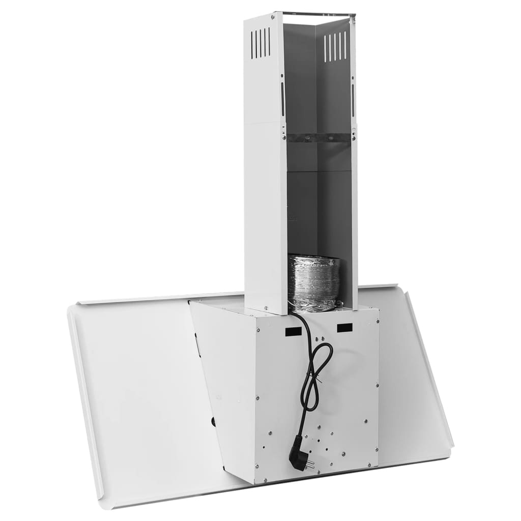 vidaXL Afzuigkap 90cm RVS/Glas Wit -35%! Topdeal!
