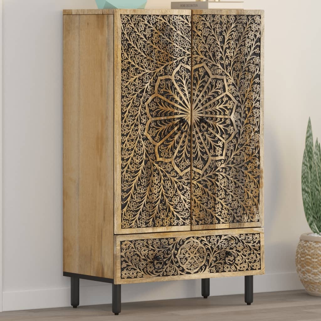 vidaXL Hoge Kast Mangohout 60x33x100cm - 35% Korting!