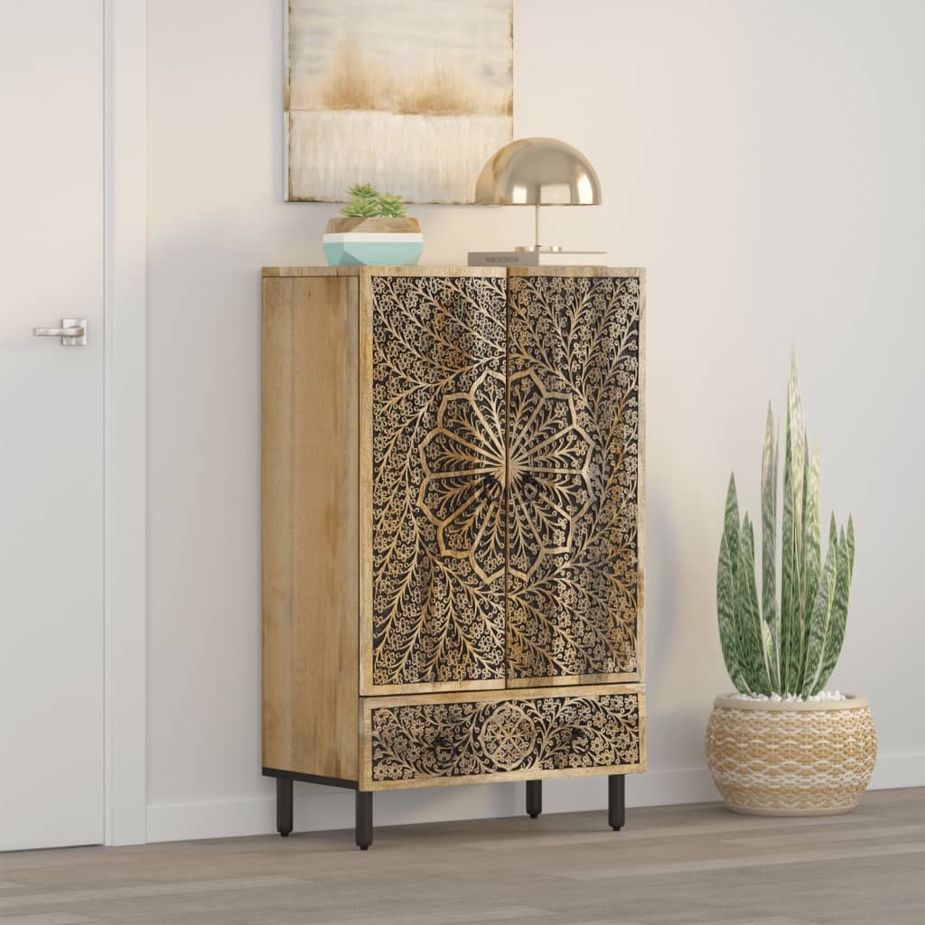 vidaXL Hoge Kast Mangohout 60x33x100cm - 35% Korting!