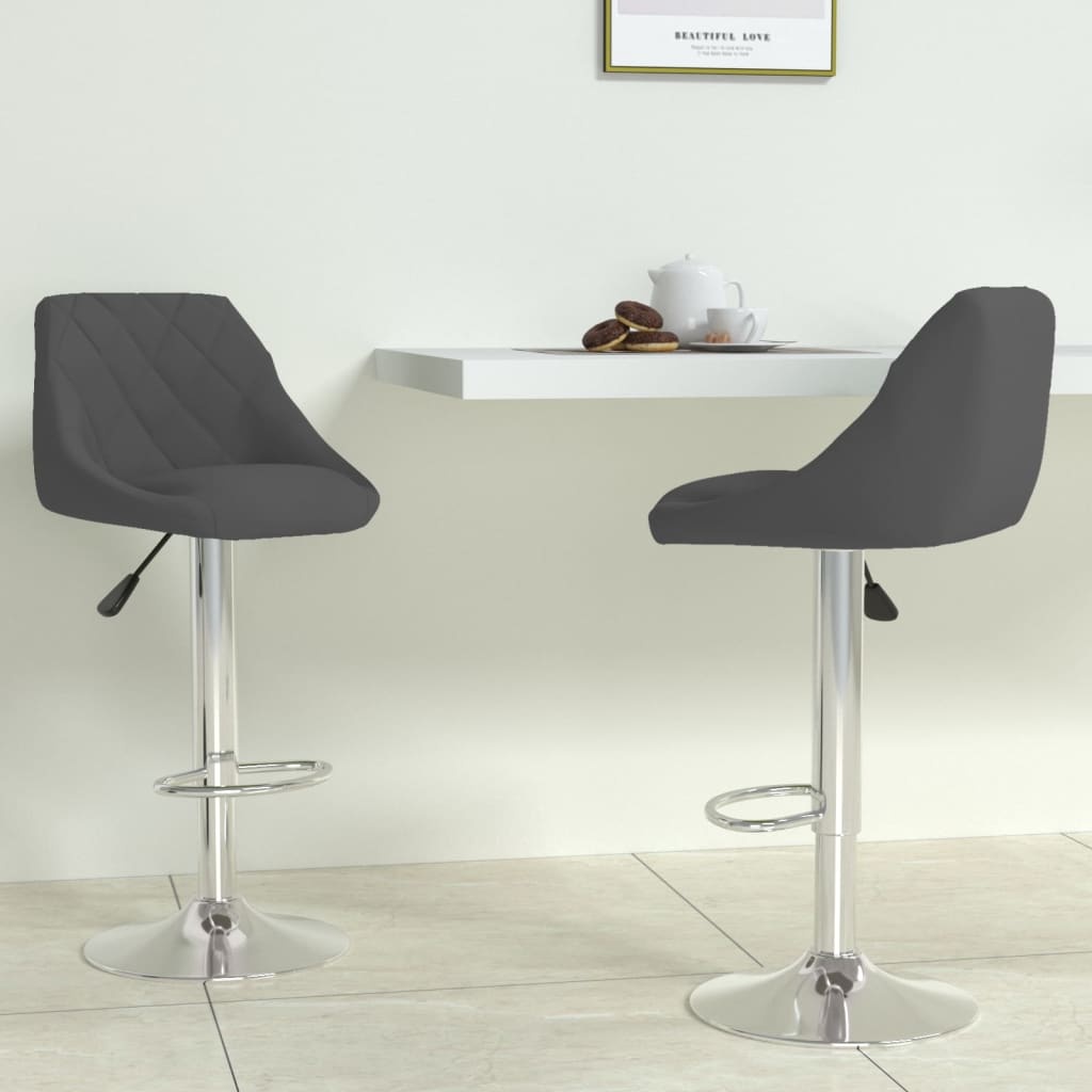 VidaXL Barkrukken (2 st) Fluweel Grijs -42%! Topdeal!