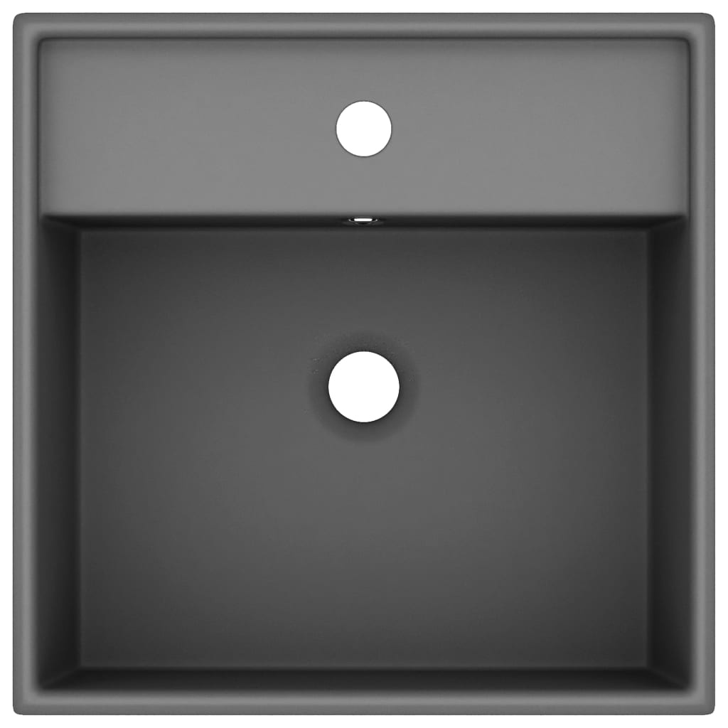 Wastafel Vierkant Mat Donkergrijs 41x41cm - 35% Korting!