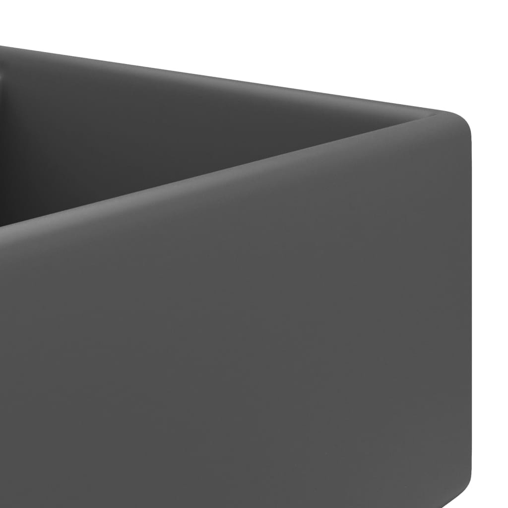 Wastafel Vierkant Mat Donkergrijs 41x41cm - 35% Korting!