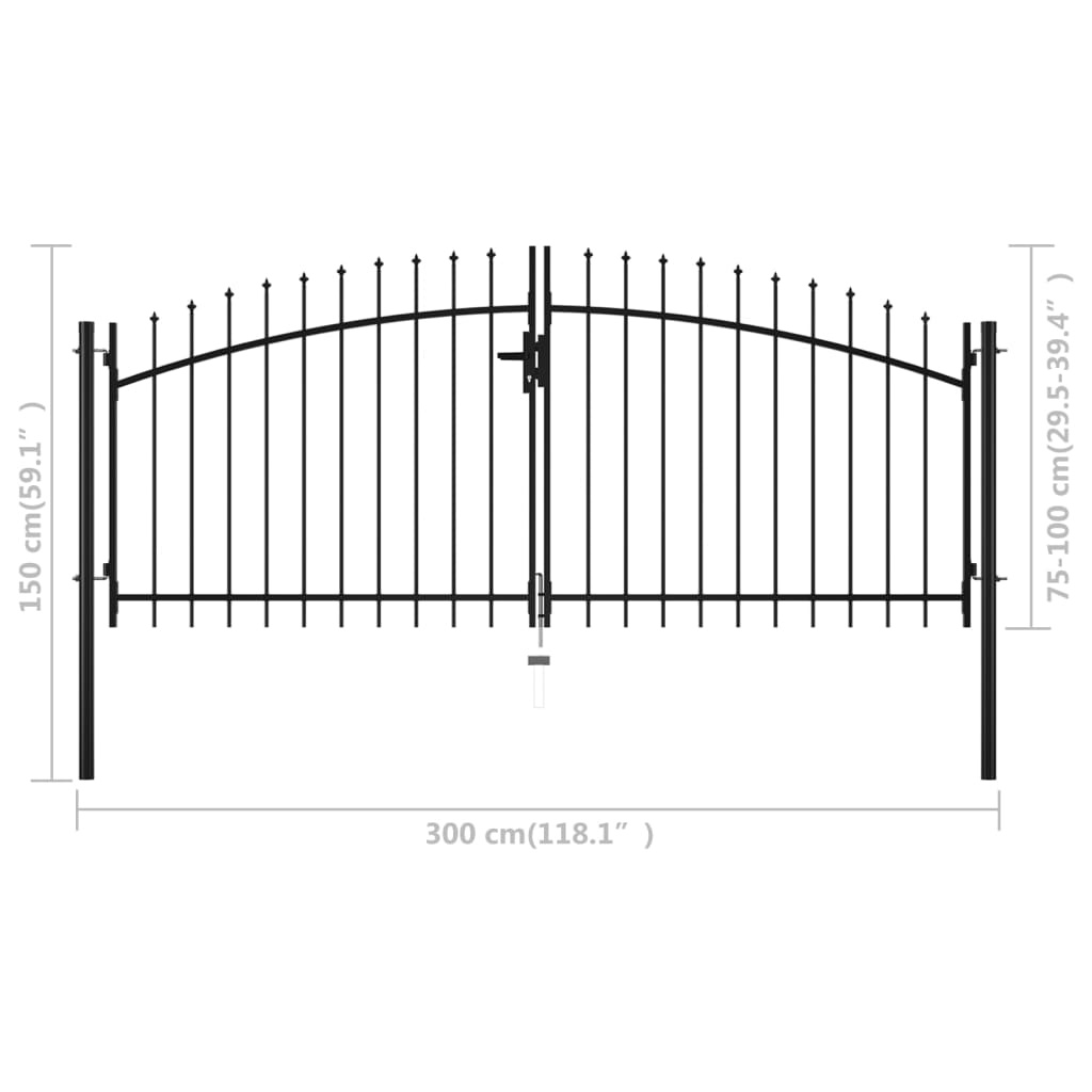 vidaXL Hekpoort 300x150cm - Zwart - 35% Korting!