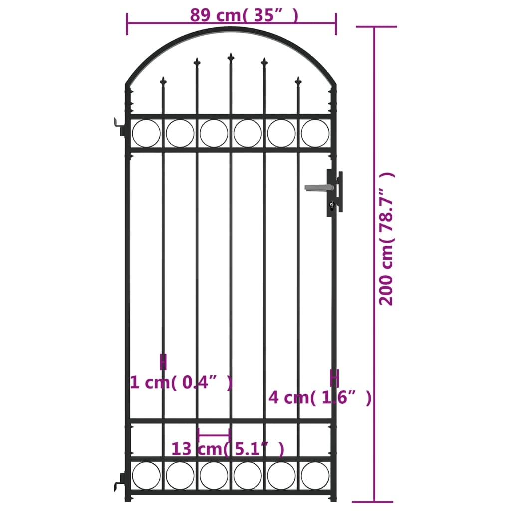 Stalen Tuinpoort Zwart 89x200cm - 45% Korting!