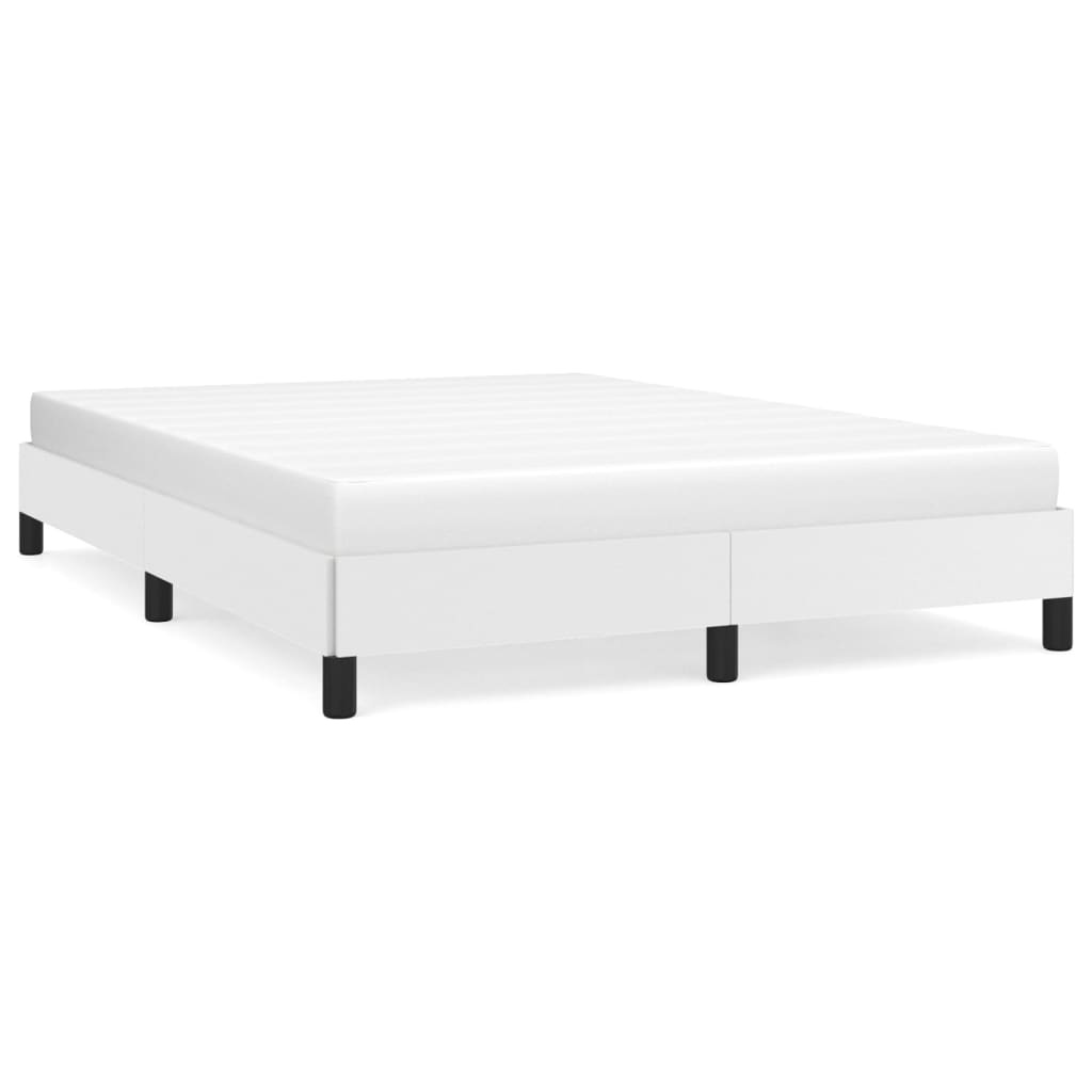 vidaXL Bedframe Wit 140x190cm - Kunstleer - 35% Korting!