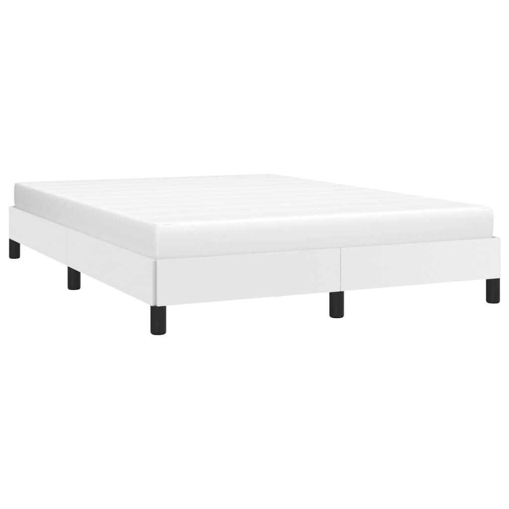 vidaXL Bedframe Wit 140x190cm - Kunstleer - 35% Korting!