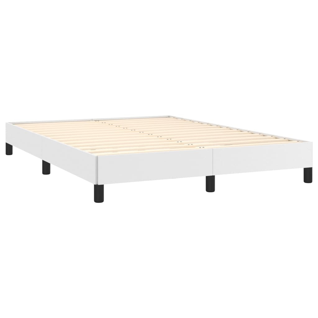 vidaXL Bedframe Wit 140x190cm - Kunstleer - 35% Korting!