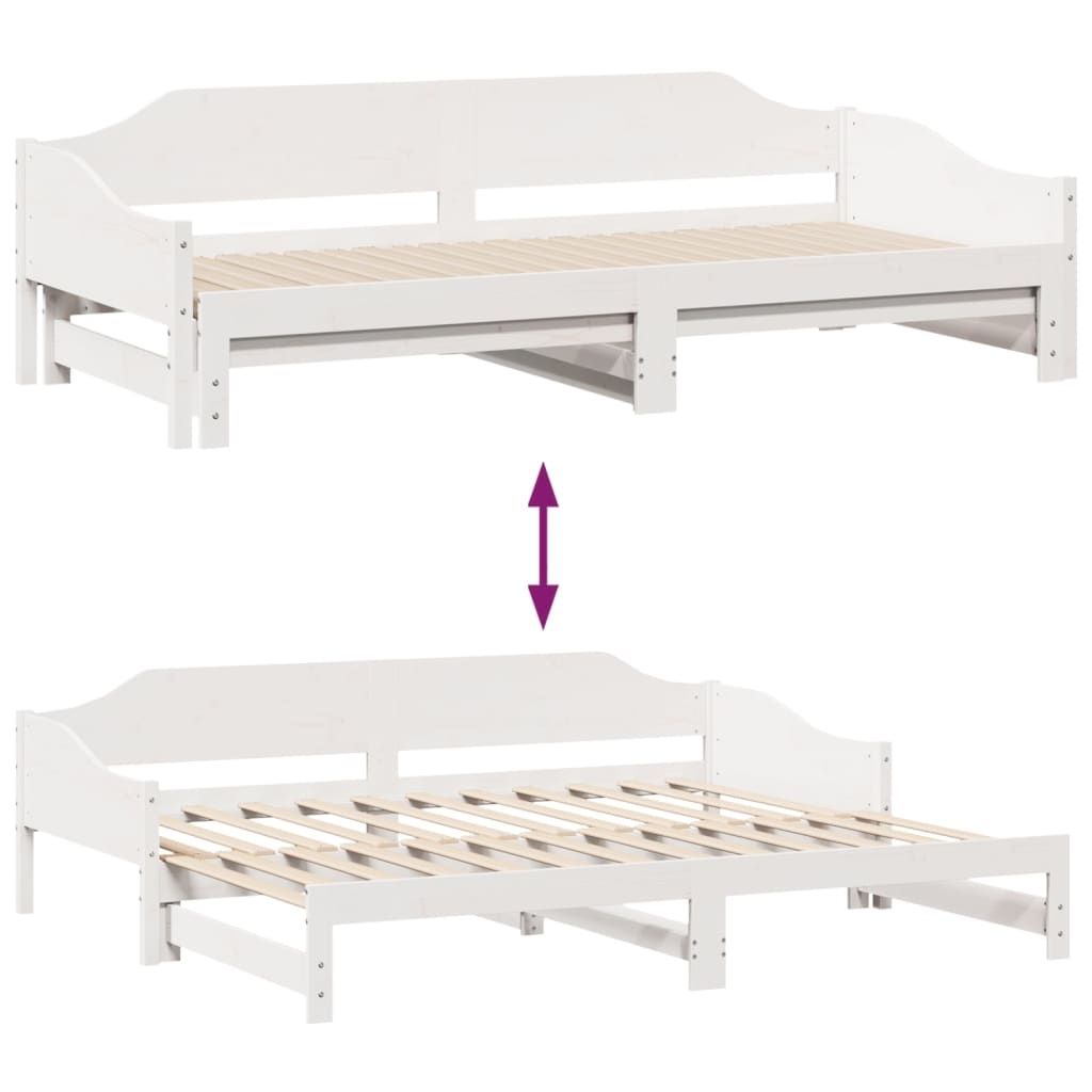 vidaXL Slaapbank Grenen Wit 80x200 - 35% Korting!
