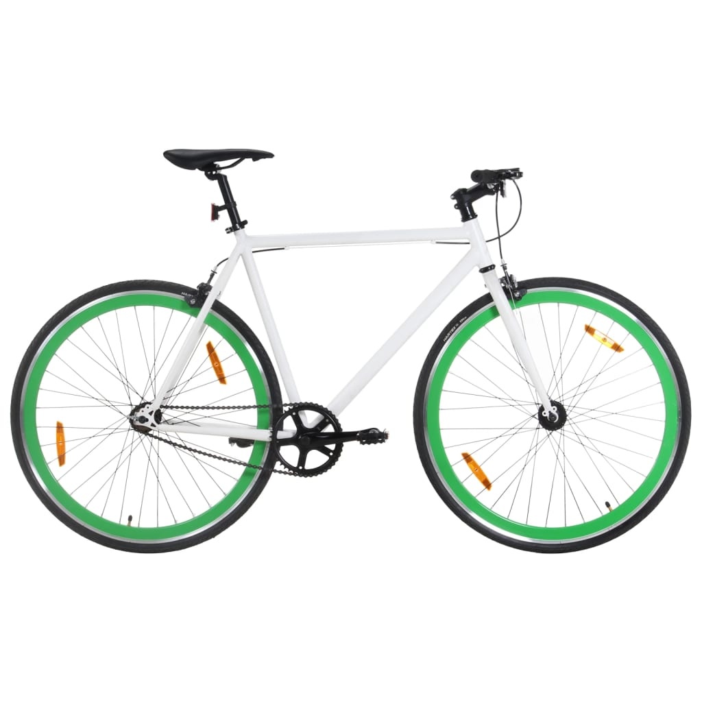 Fiets met Vaste Versnelling 700c - Wit/Groen - 35% Korting!