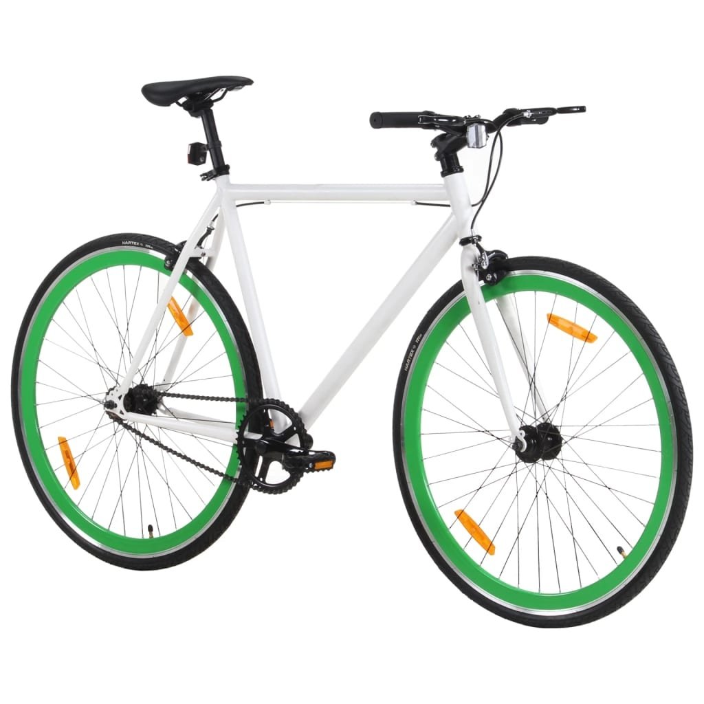 Fiets met Vaste Versnelling 700c - Wit/Groen - 35% Korting!