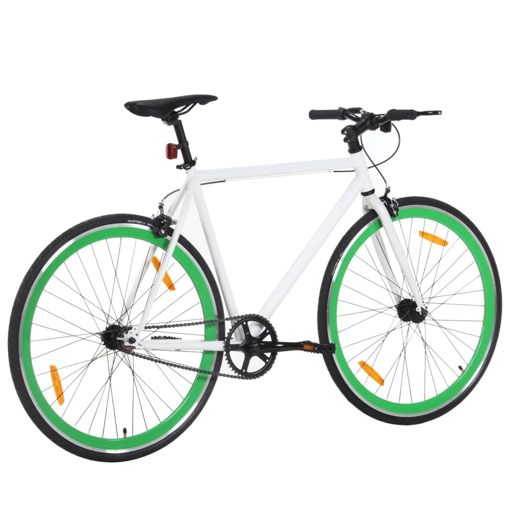 Fiets met Vaste Versnelling 700c - Wit/Groen - 35% Korting!