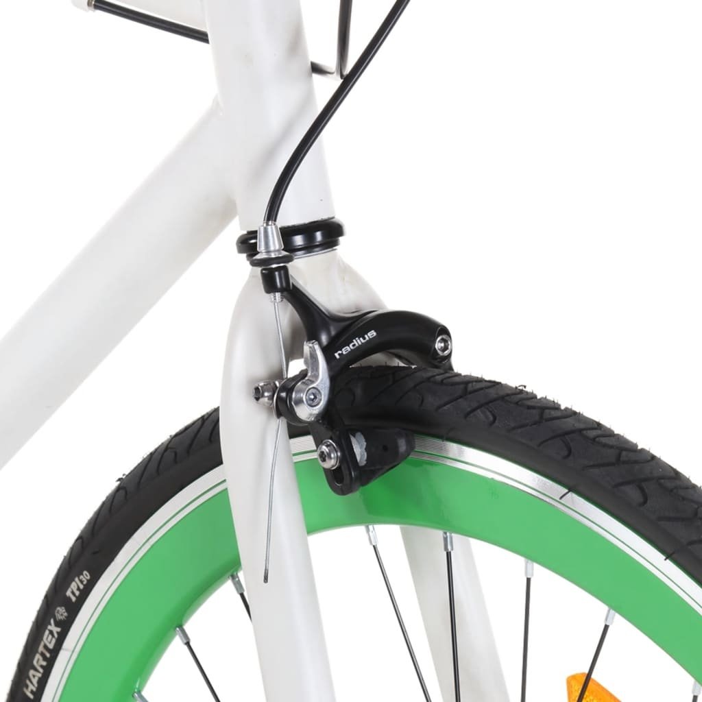 Fiets met Vaste Versnelling 700c - Wit/Groen - 35% Korting!