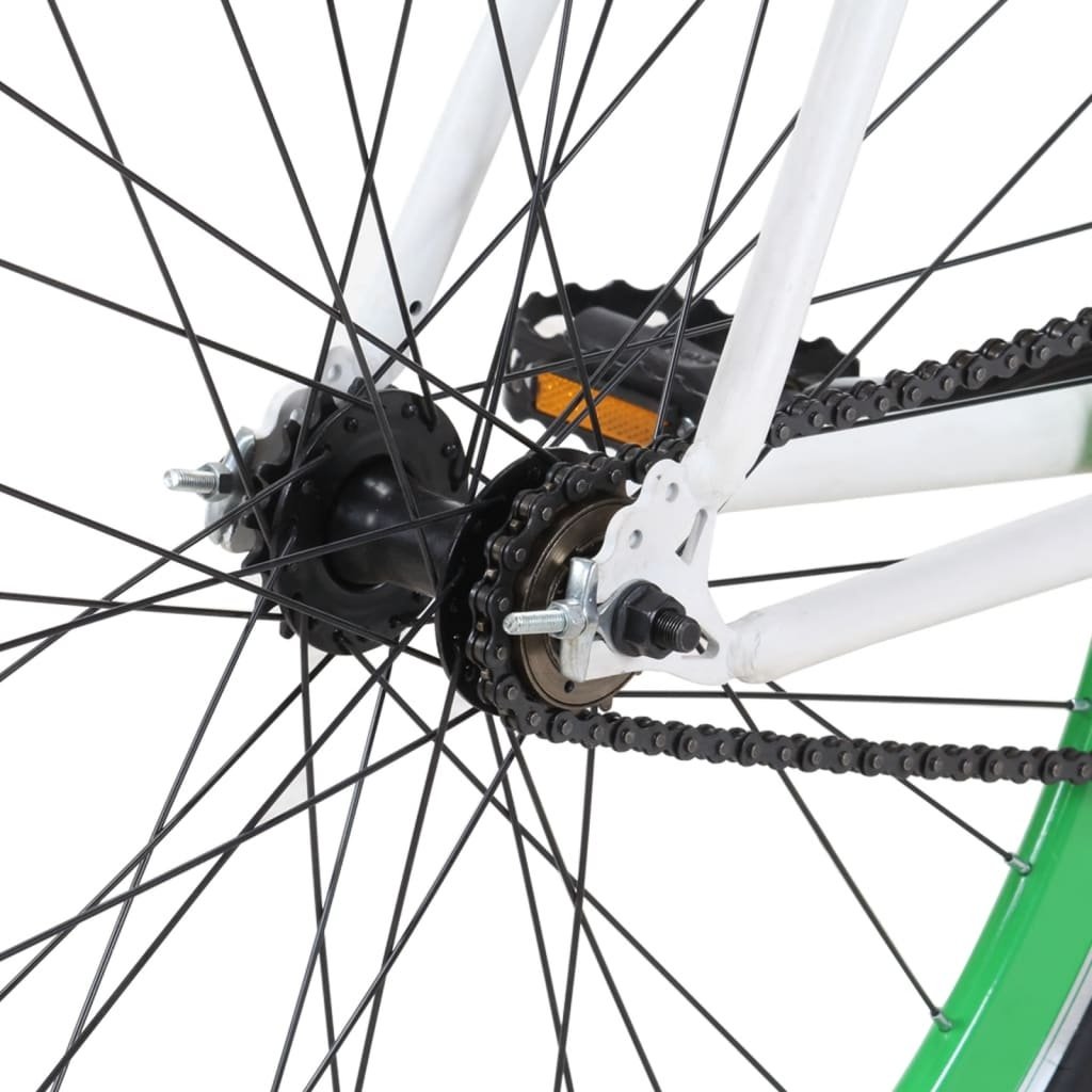 Fiets met Vaste Versnelling 700c - Wit/Groen - 35% Korting!