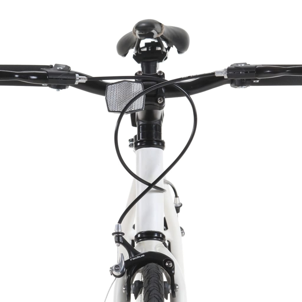 Fiets met Vaste Versnelling 700c - Wit/Groen - 35% Korting!
