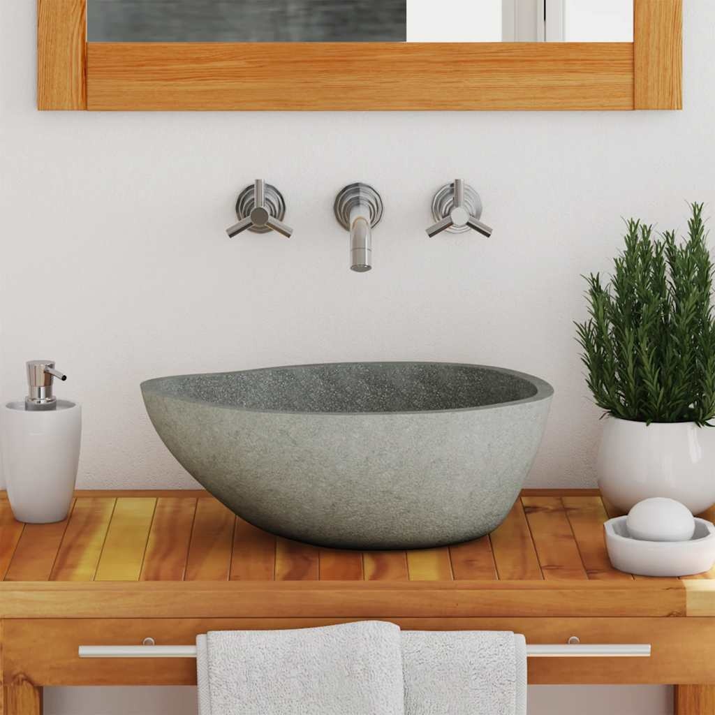 vidaXL Riviersteen Wastafel Ovaal - 35% Korting!