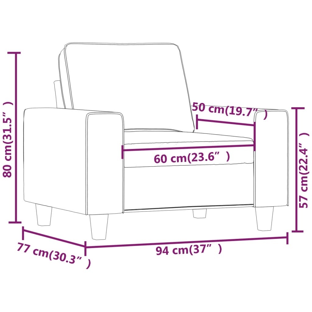 vidaXL Fauteuil Zwart - 60cm - 35% Korting!