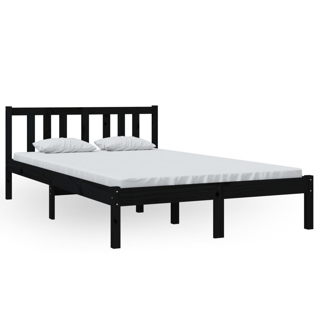 vidaXL Bedframe 120x200 Zwart Massief Hout - 35% Korting!