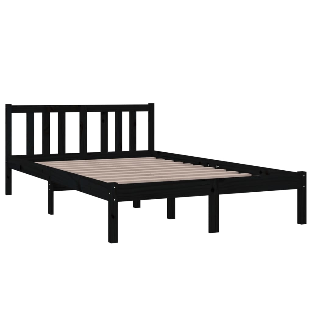 vidaXL Bedframe 120x200 Zwart Massief Hout - 35% Korting!