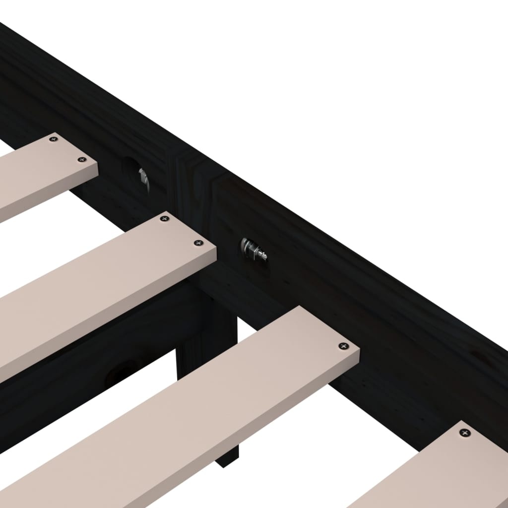 vidaXL Bedframe 120x200 Zwart Massief Hout - 35% Korting!