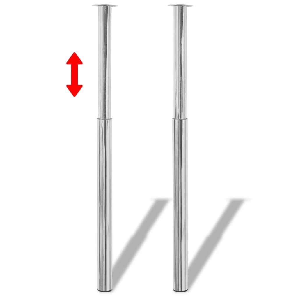 VidaXL Tafelpoten Telescopisch Chroom (71-110cm) - 35% Korting!