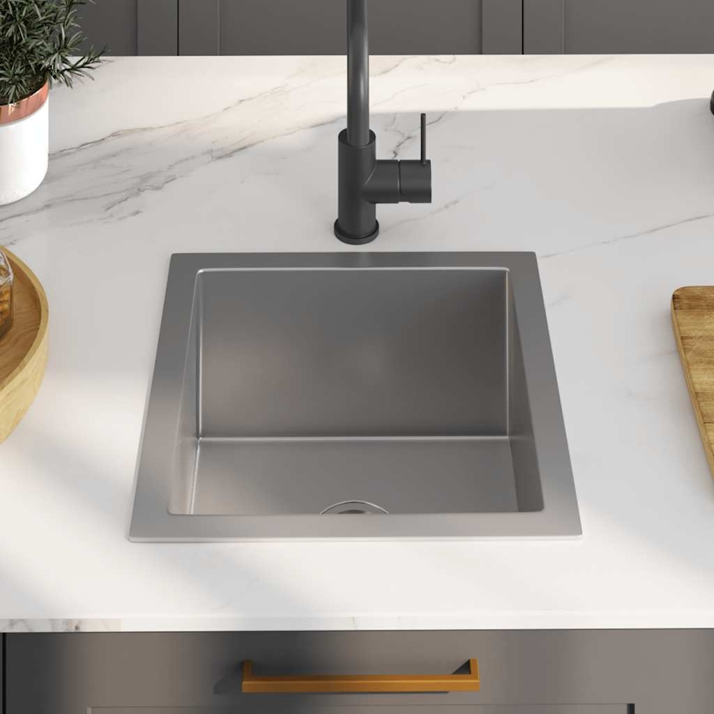 Handgemaakte RVS Gootsteen - 40x40cm - 55% Korting!