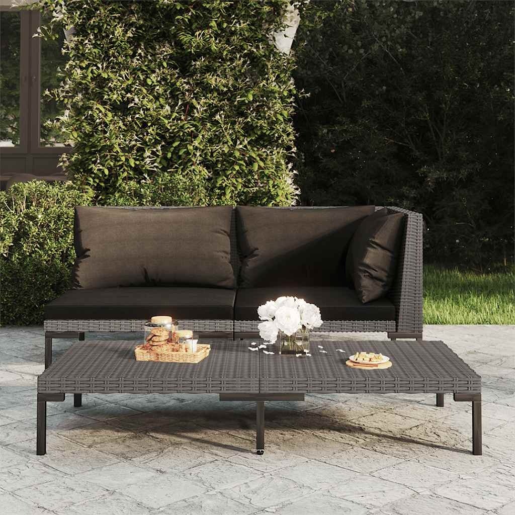 VidaXL Tuinbank Halfrond Rattan + Kussens -35%