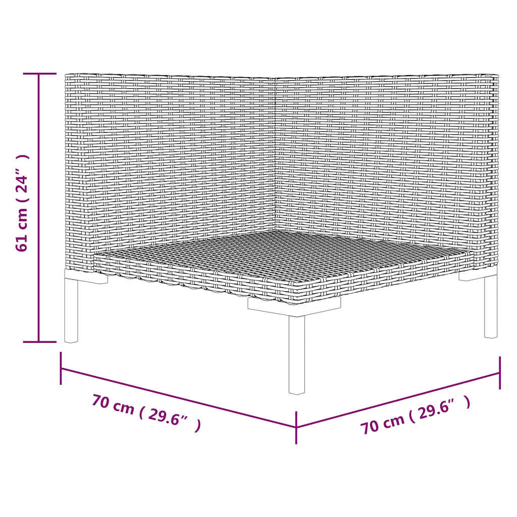 VidaXL Tuinbank Halfrond Rattan + Kussens -35%