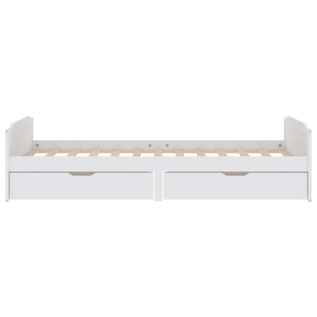 Grenen Bedframe Wit 90x200cm met Lades -35% Korting!