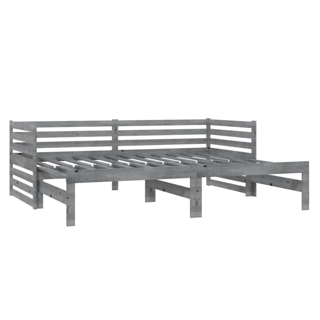 VidaXL Bedbank Grenen Grijs 2x90x200 - 45% Korting!